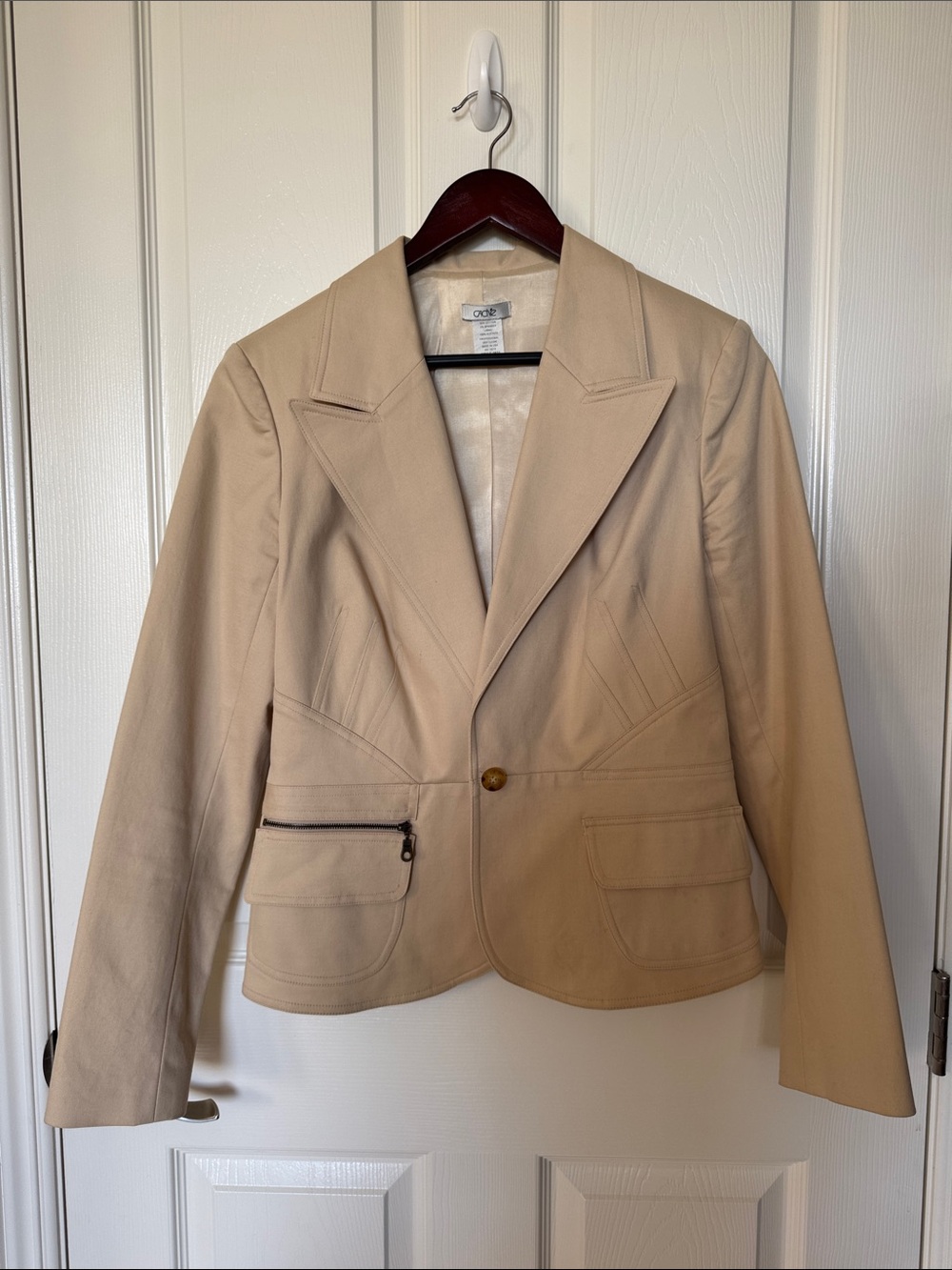 Vintage Cache size 10 Cream Single-Button Tailored Blazer